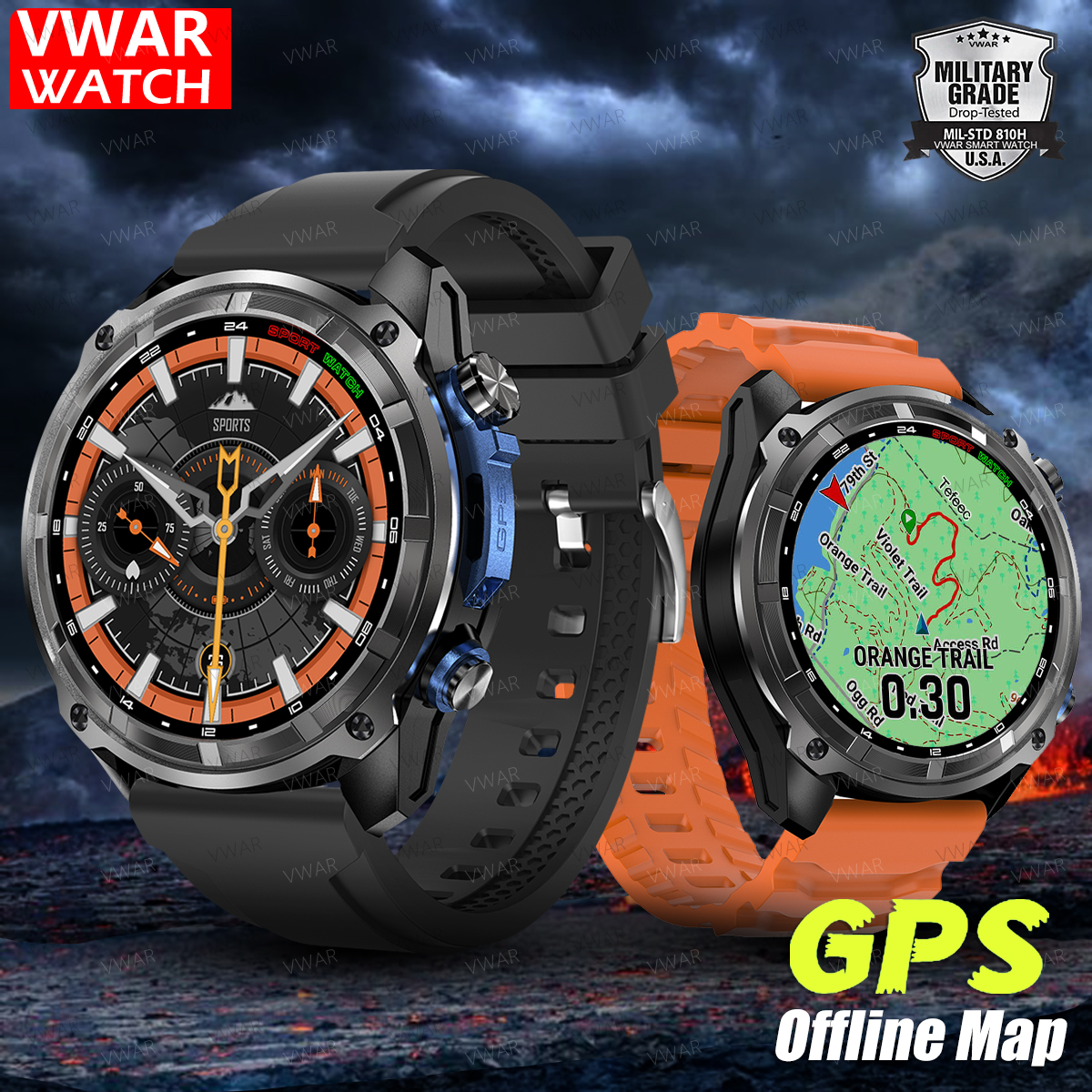 Watch Vs Smartwatch - Tactical Smart Watch Built-in GPS Offline