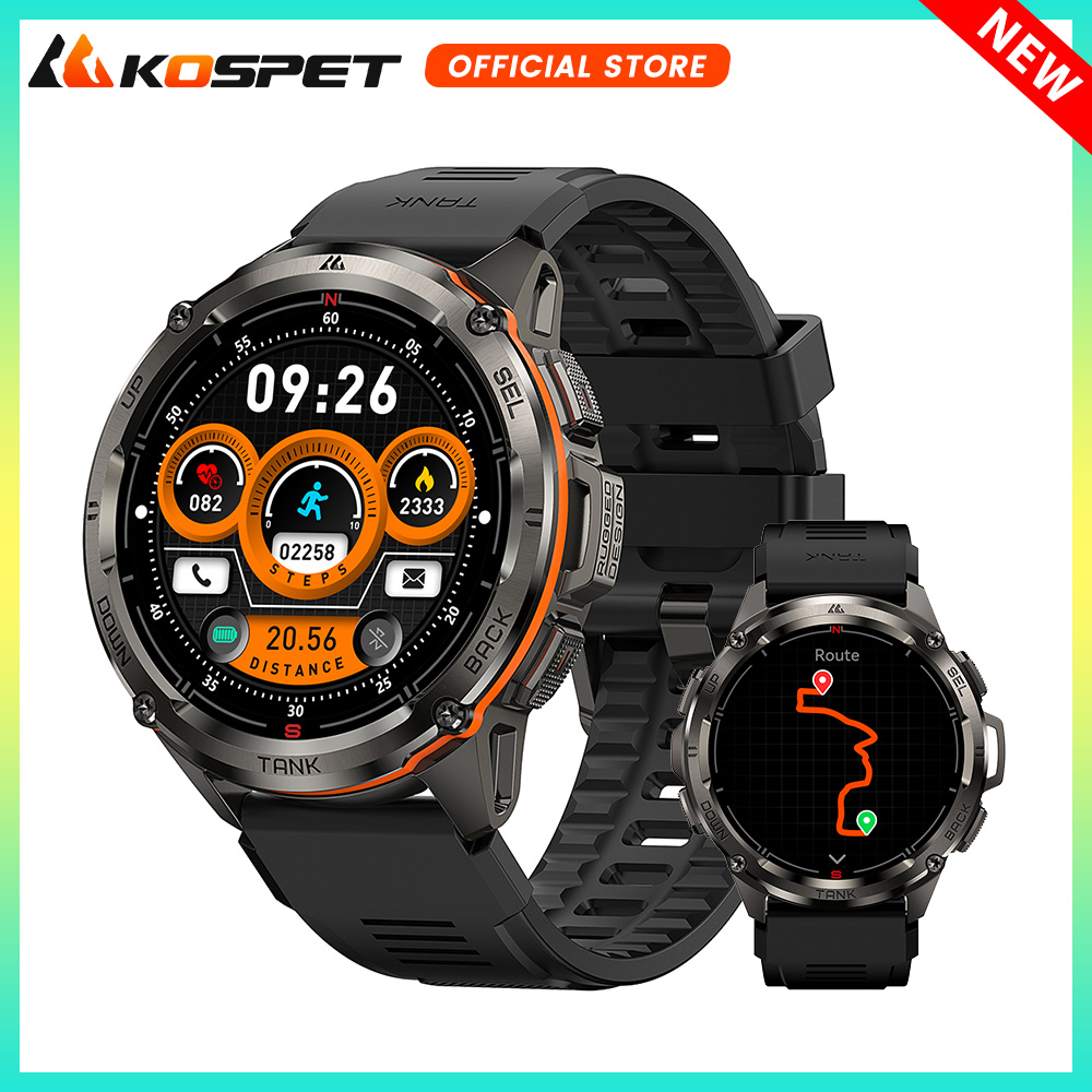 Smartwatch Rugged Watches For Men - KOSPET TANK T3 Ultra Rugged GPS