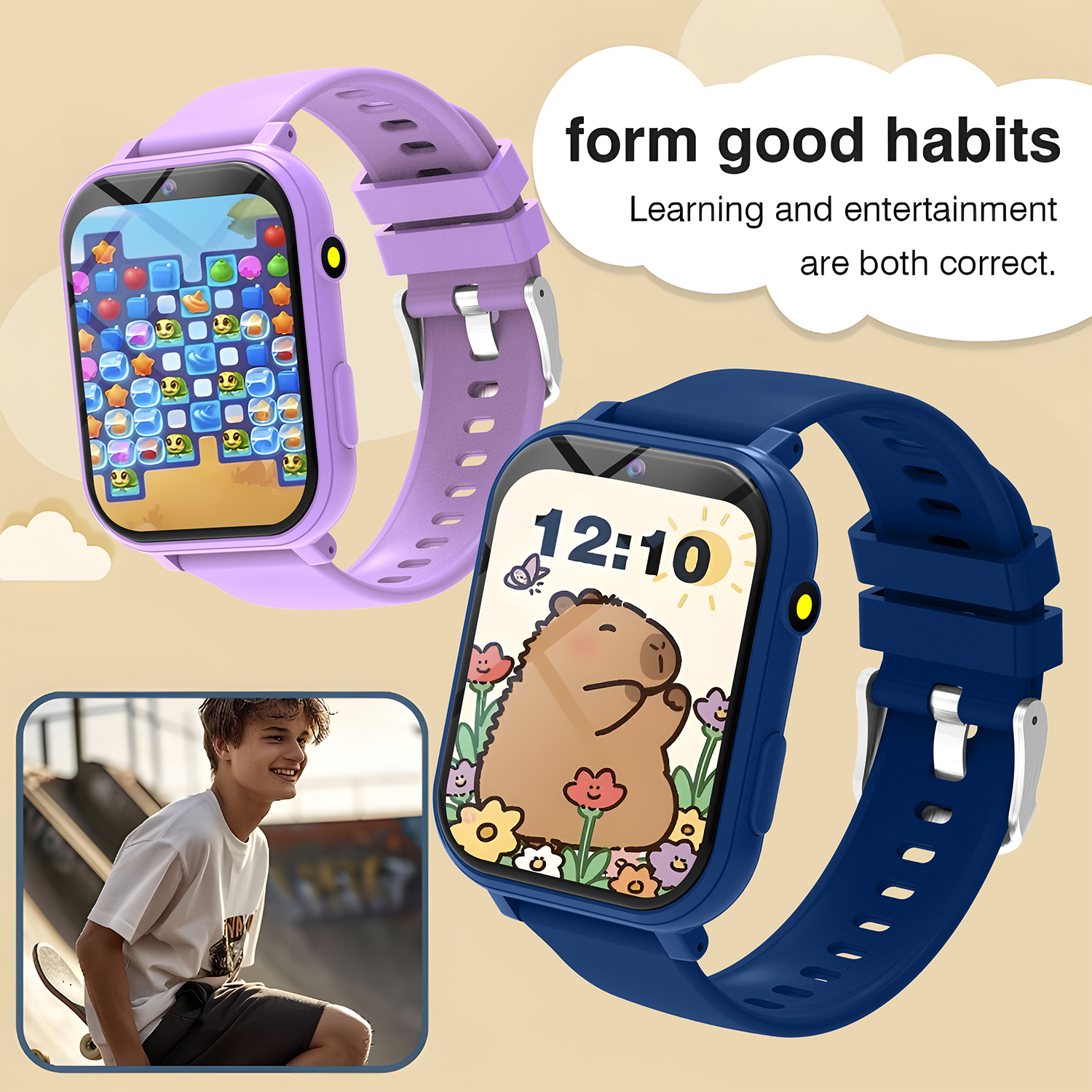 Kids Smart Watch Games Camera  - Smartwatch Watches For Kid Boy With Alarm 评论和价格
