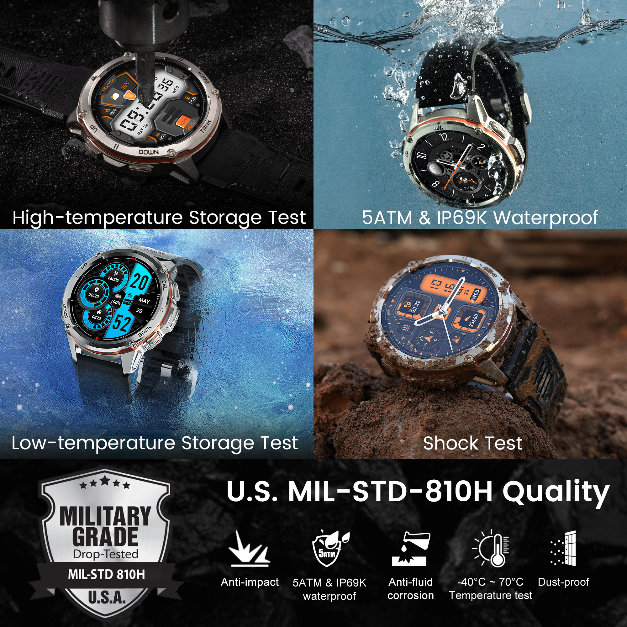 KOSPET TANK T3 Ultra Rugged GP - Smartwatch Rugged Watches For Men 评论和价格