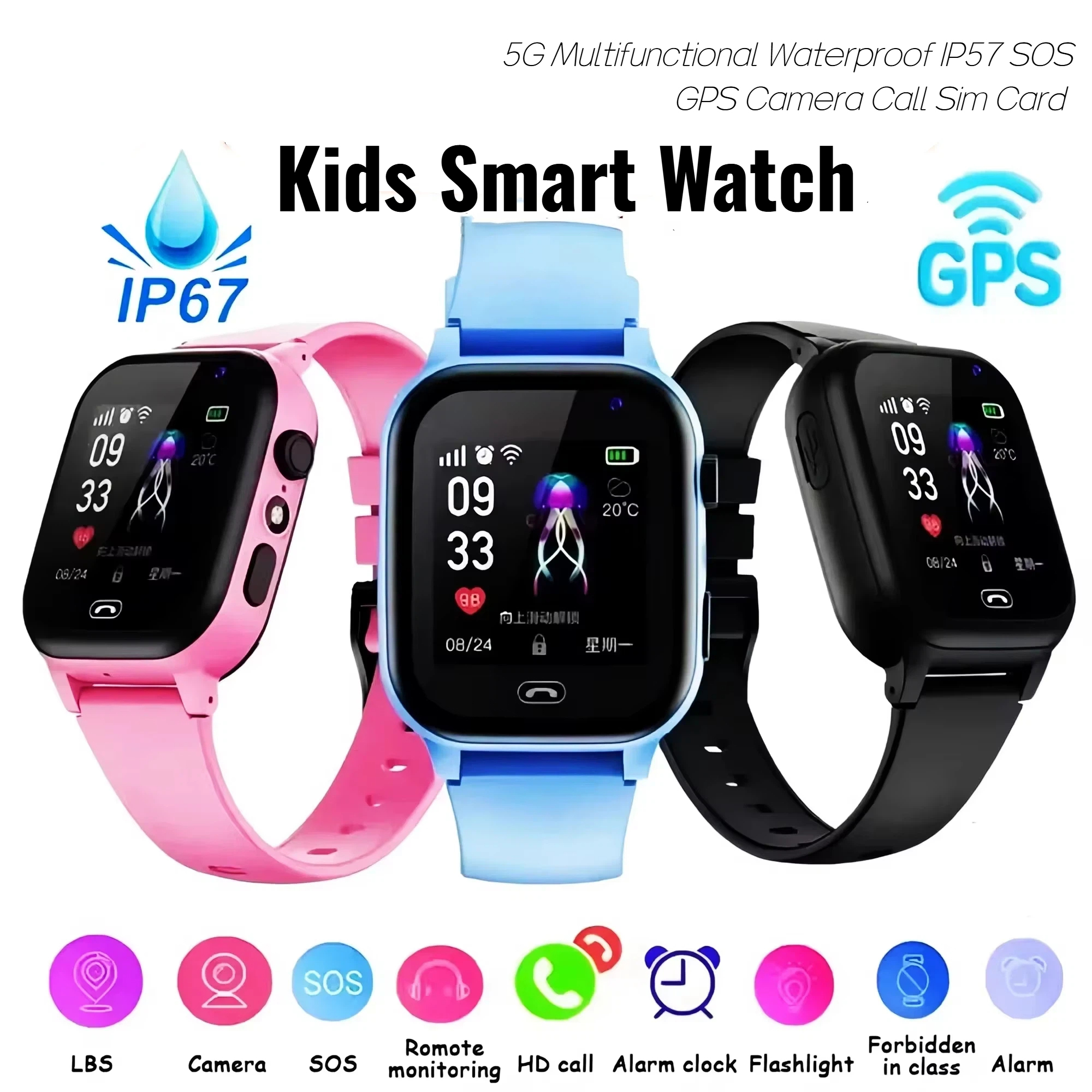Lenovo Kids Smart Watch 5G GPS - Smartwatch Watches For Kid Boy With Alarm 评论和价格