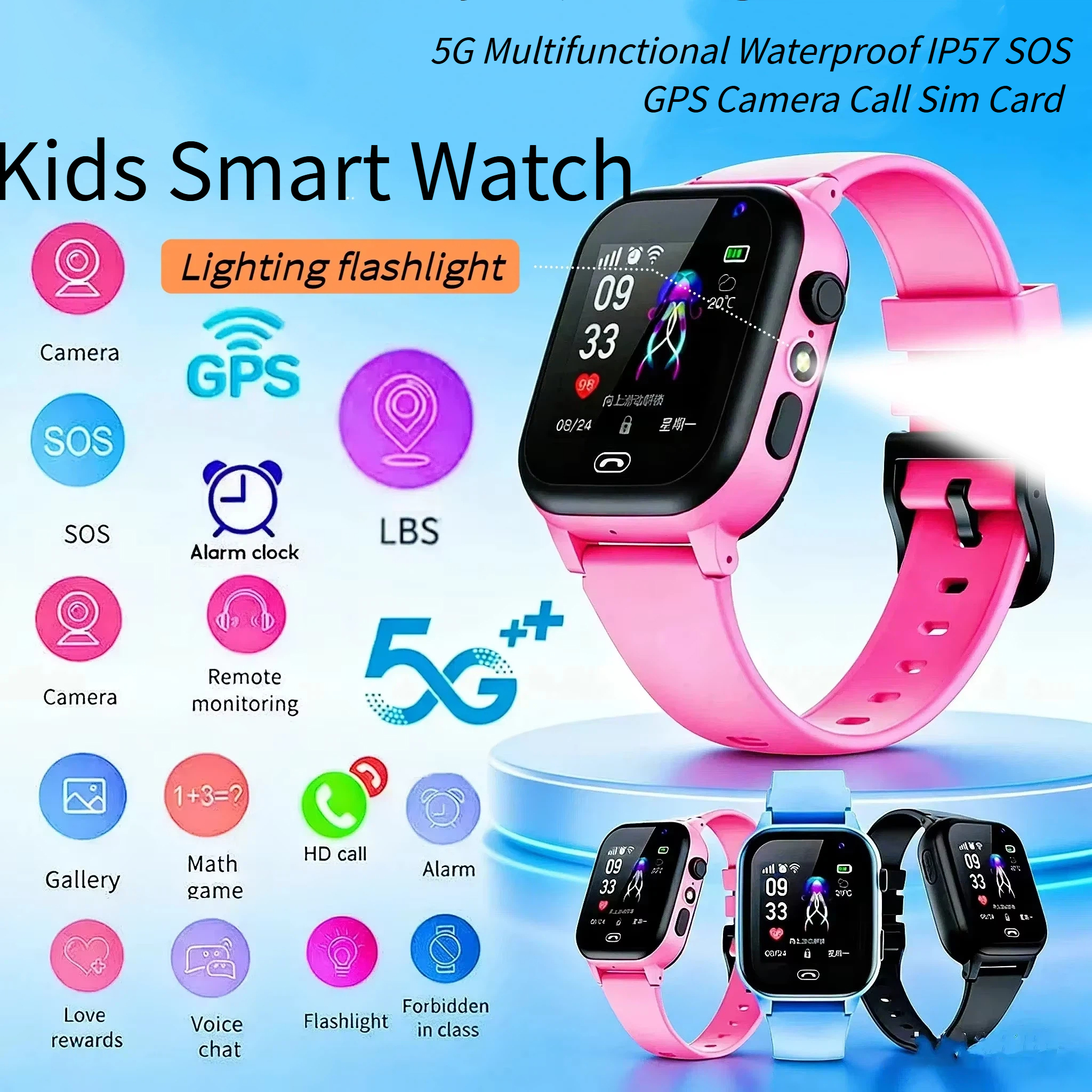 Lenovo Kids Smart Watch 5G GPS - Smartwatch Watches For Kid Boy With Alarm 评论和价格