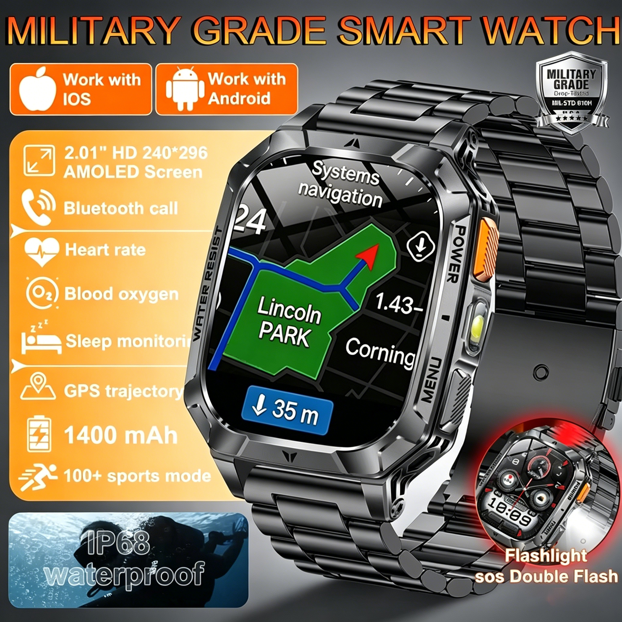 Hot Rugged Outdoor Smart Watch - Smartwatch Rugged Watches For Men 评论和价格