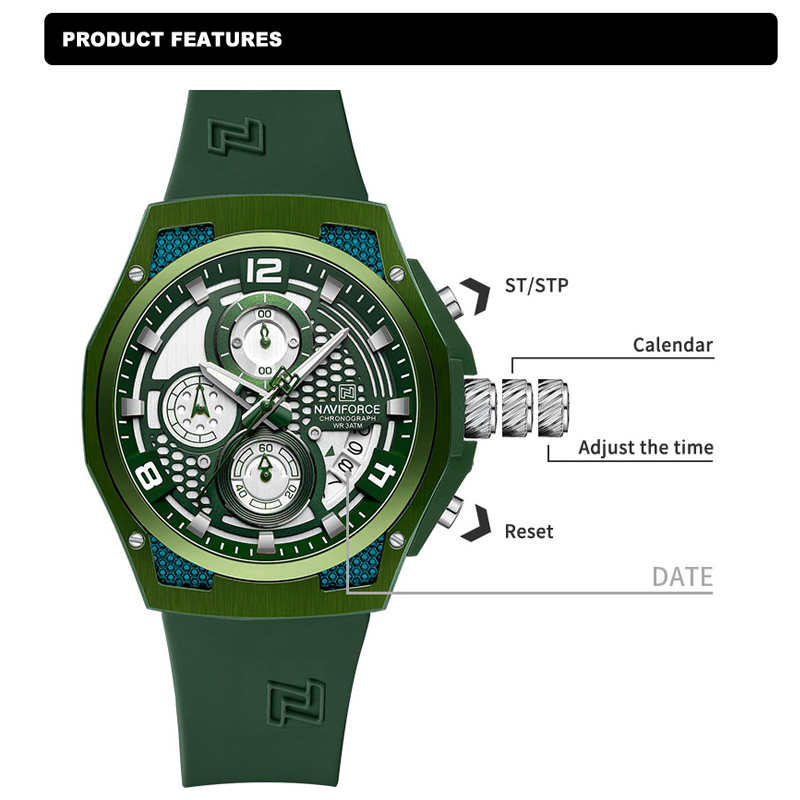 NAVIFORCE Original watches for - Silicone Sport Band 评论和价格