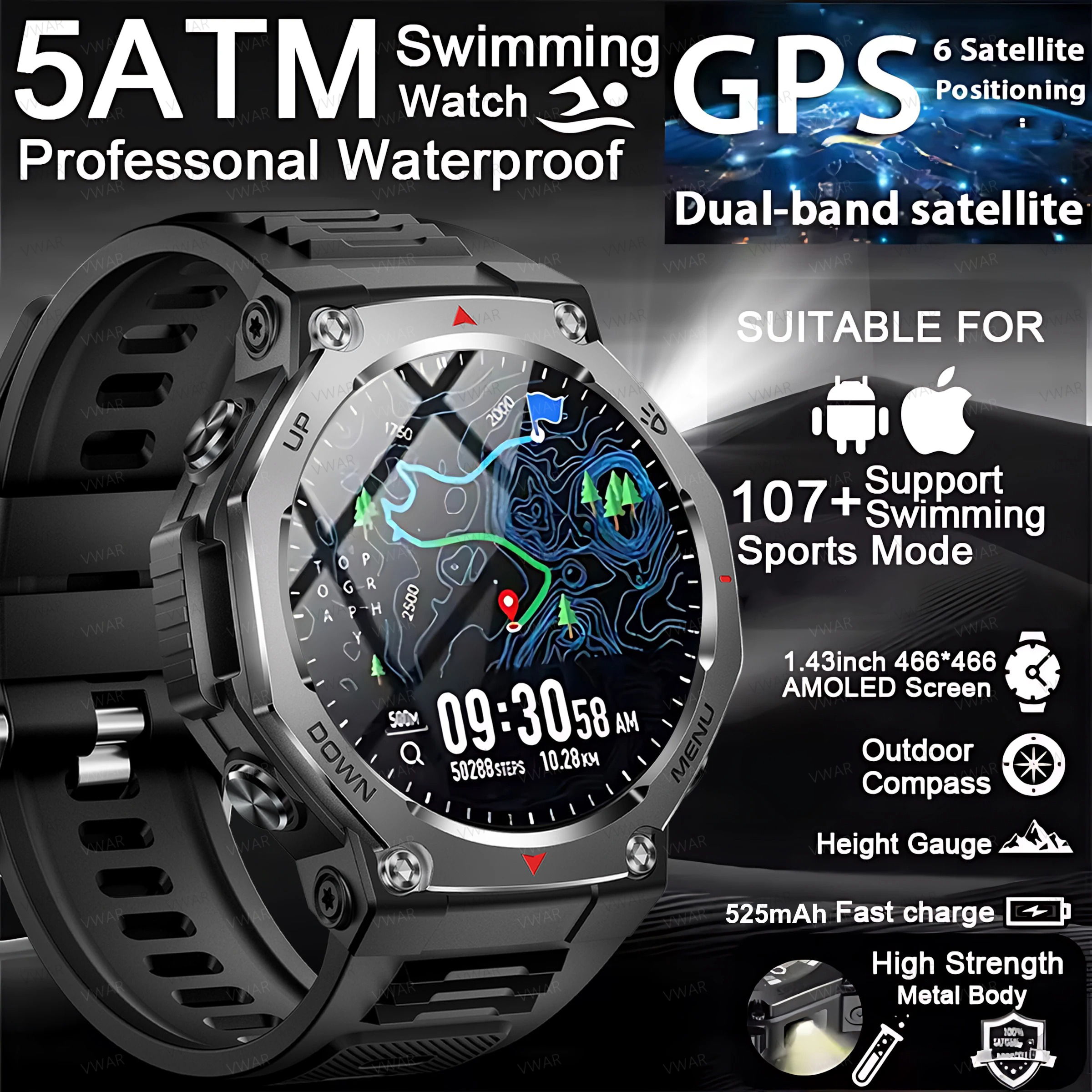 2025 New Military Smart Watch  - Watch Vs Smartwatch 评论和价格