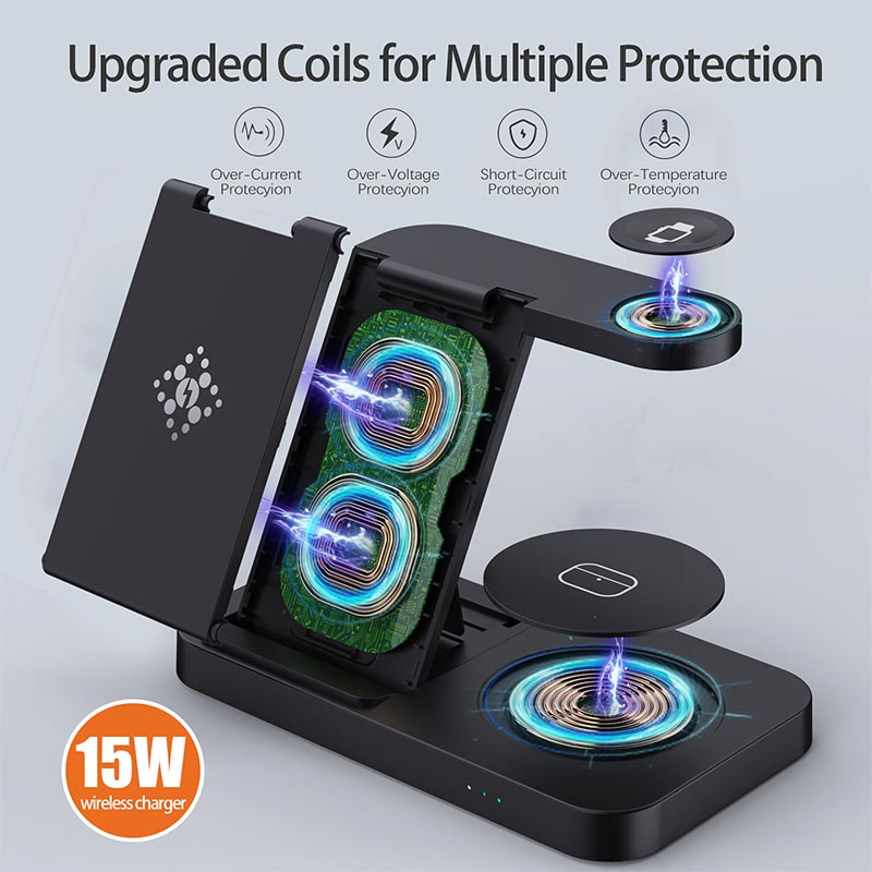 4 in 1 Foldable Wireless Charg - Watch 7 Smartwatch Iphone 评论和价格