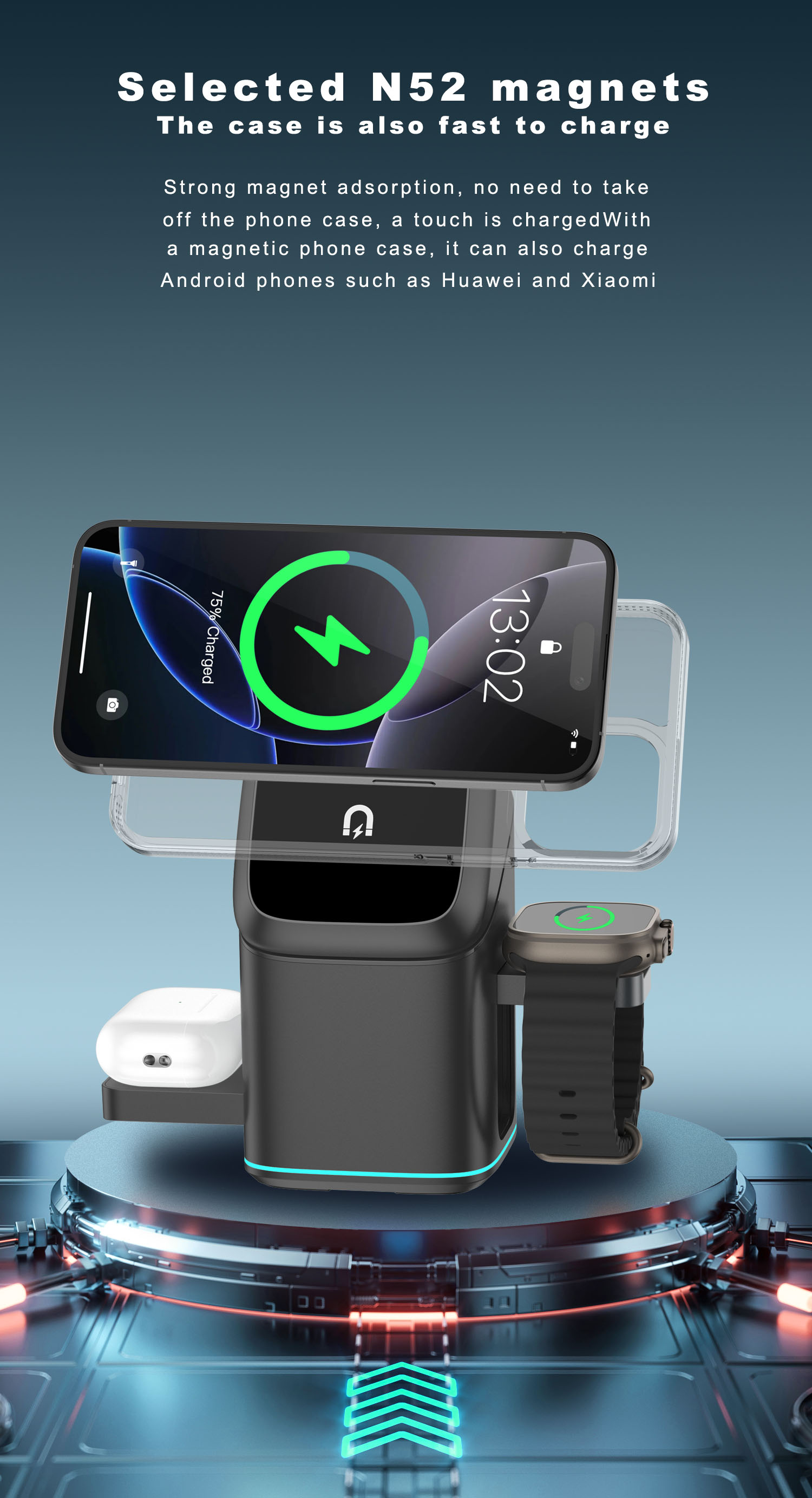 3 in 1 Magnetic Wireless Charg - Smartwatch Watch Huawei 评论和价格