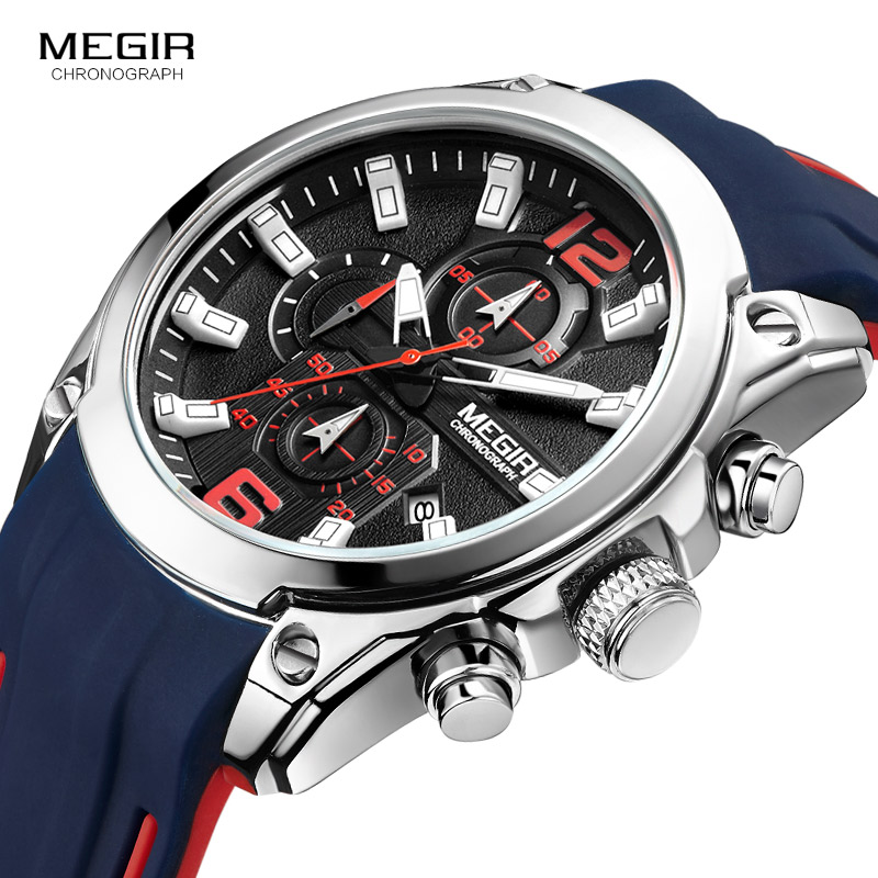Megir Men's Chronograph Analog - Silicone Sport Band 评论和价格