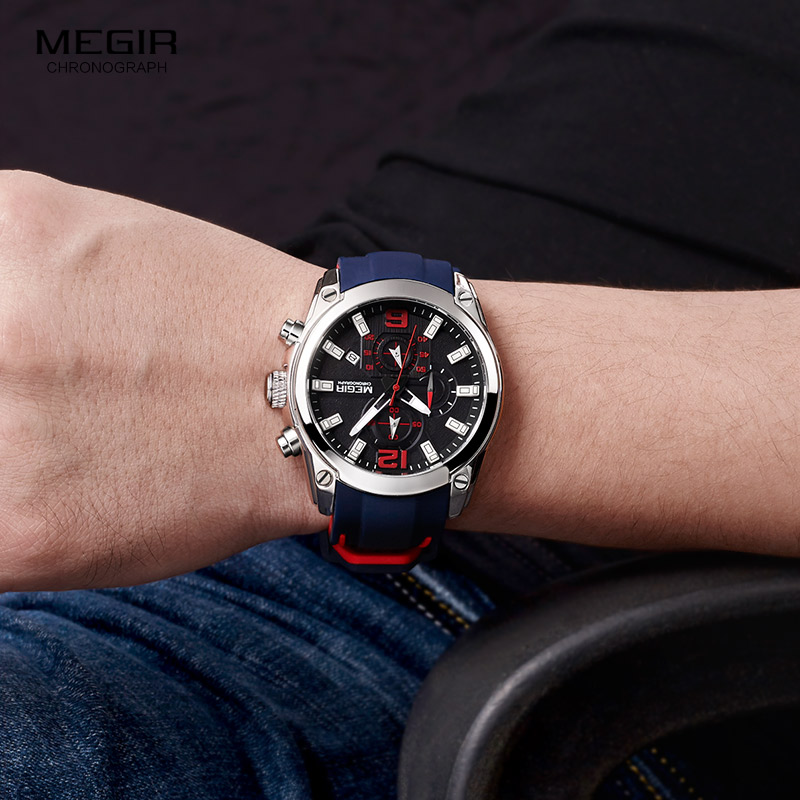 Megir Men's Chronograph Analog - Silicone Sport Band 评论和价格