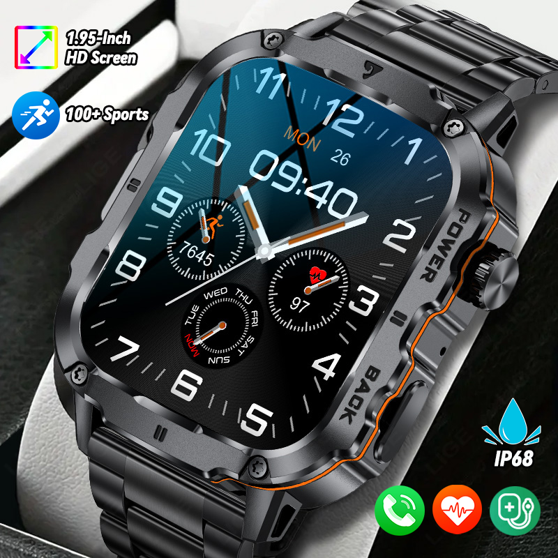 LIGE 2025 Rugged Military Smar - Smartwatch Rugged Watches For Men 评论和价格