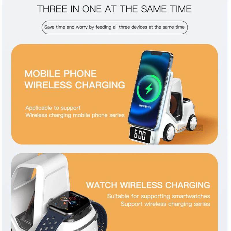 5IN1 Multi Alarm Clock Wireles - Watch 7 Smartwatch Iphone 评论和价格