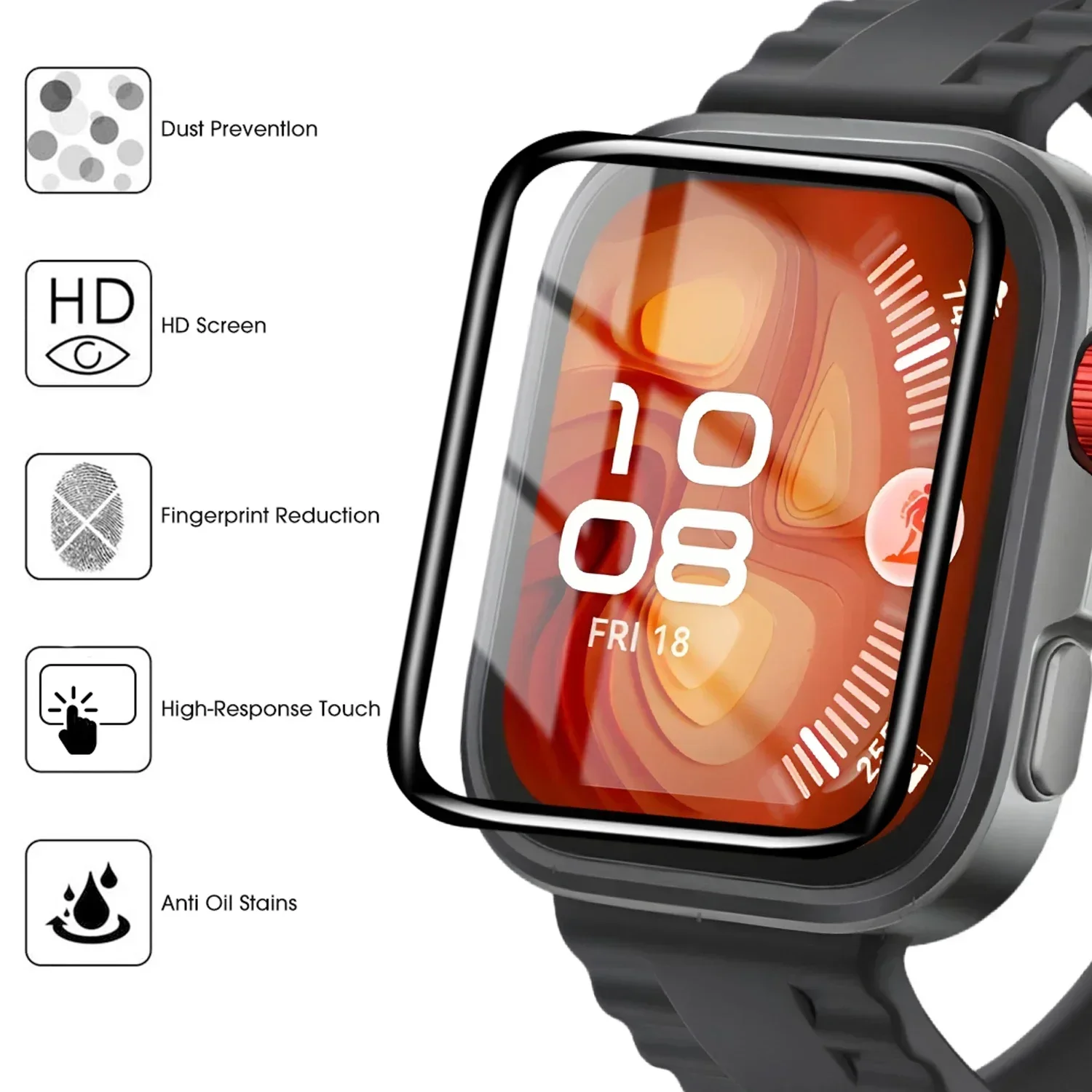 1-5Pcs 9D Curved Film For Huaw - Smartwatch Watch Huawei 评论和价格