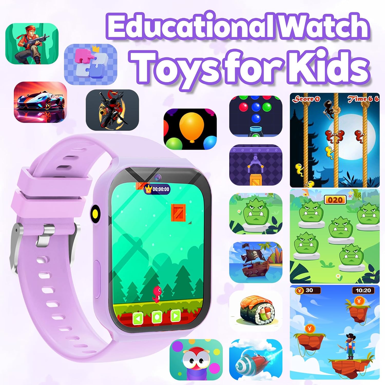 Kids Smart Watch with 18 Games - Smartwatch Watches For Kid Boy With Alarm 评论和价格