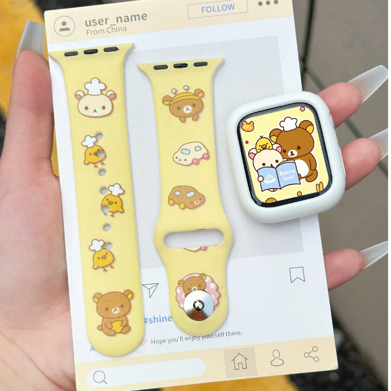 Cute Rilakkuma Print Silicone  - Silicone Sport Band 评论和价格