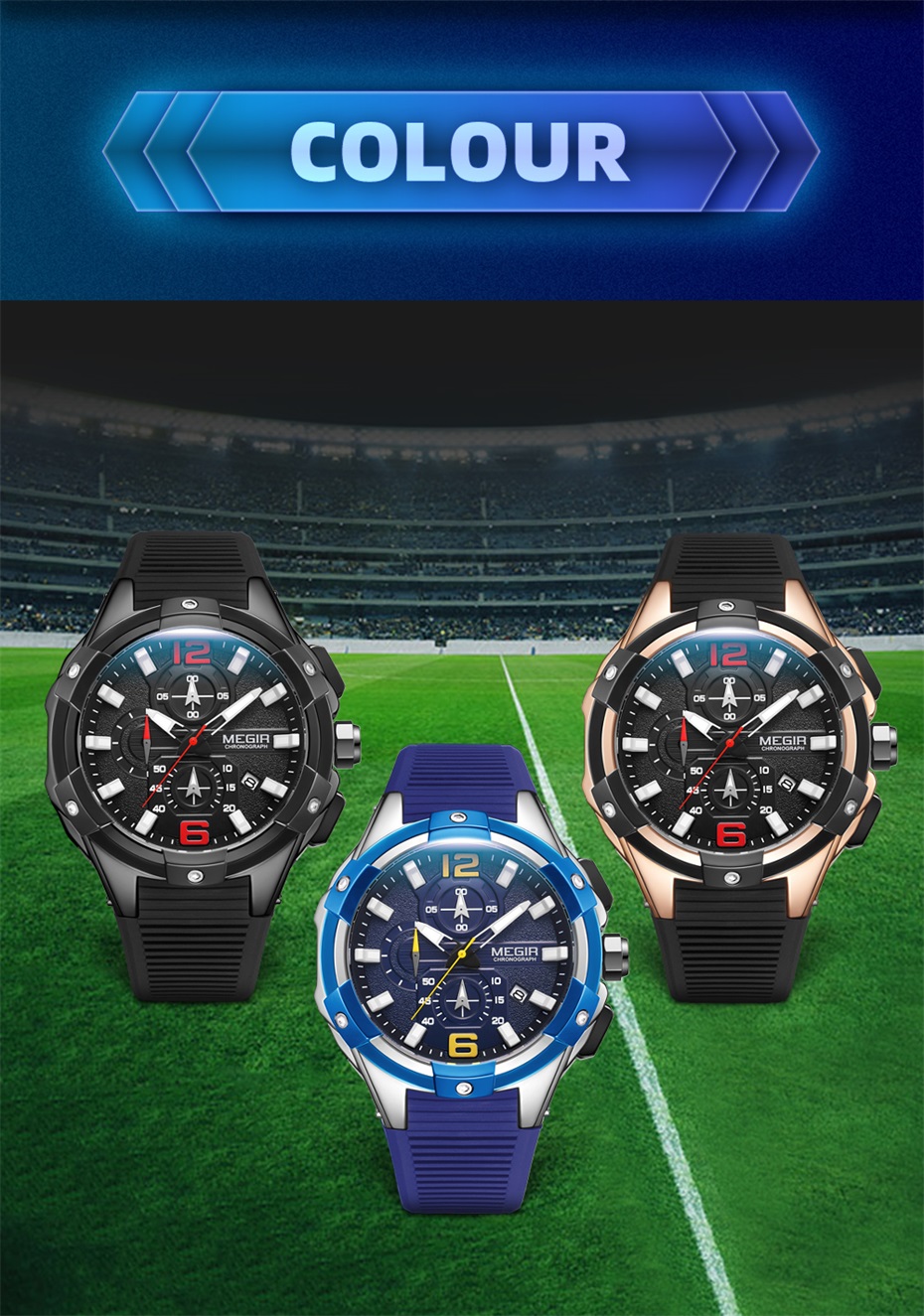 MEIGR Men's Sports Chronograph - Smartwatch Army Watches For Men 评论和价格