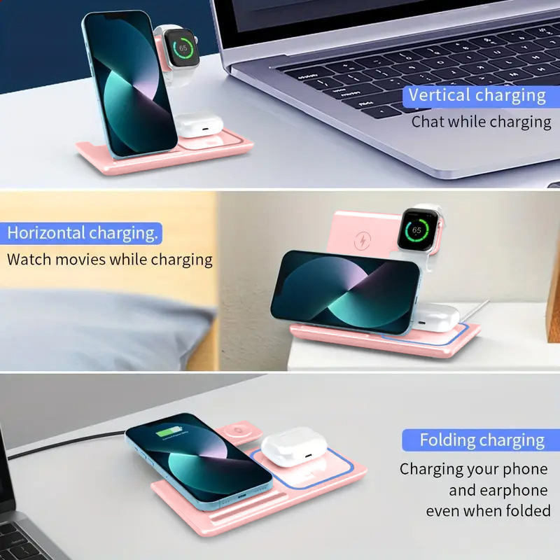 3-in-1 Foldable Wireless Charg - Watch 7 Smartwatch Iphone 评论和价格