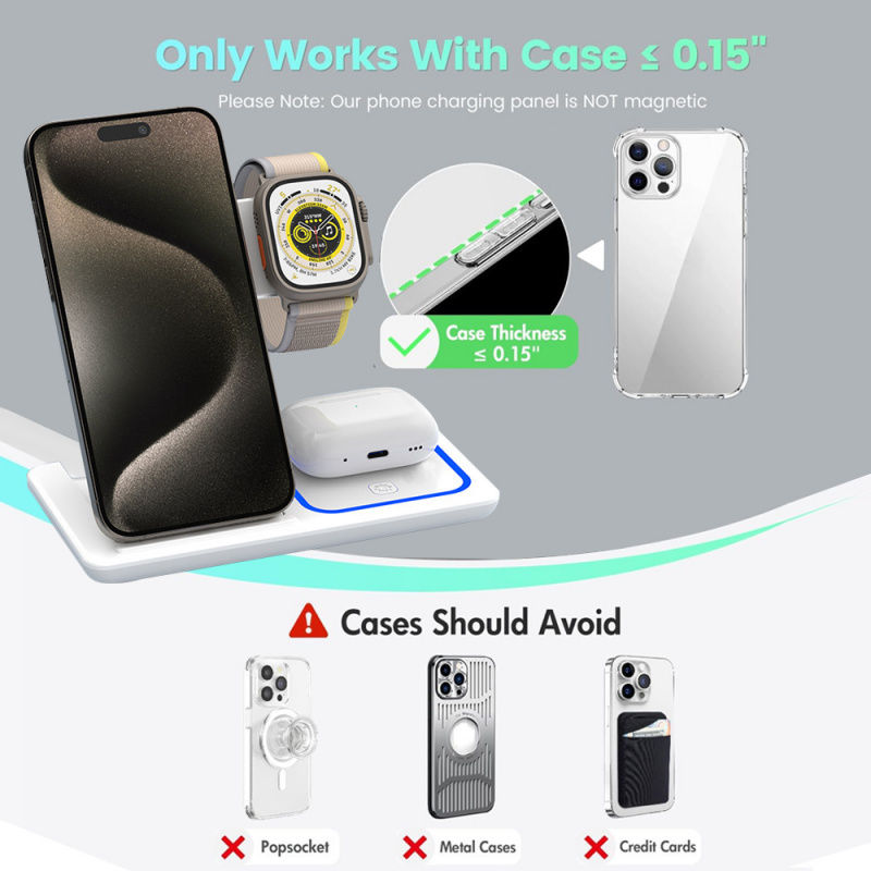 3-in-1 Foldable Wireless Charg - Watch 7 Smartwatch Iphone 评论和价格