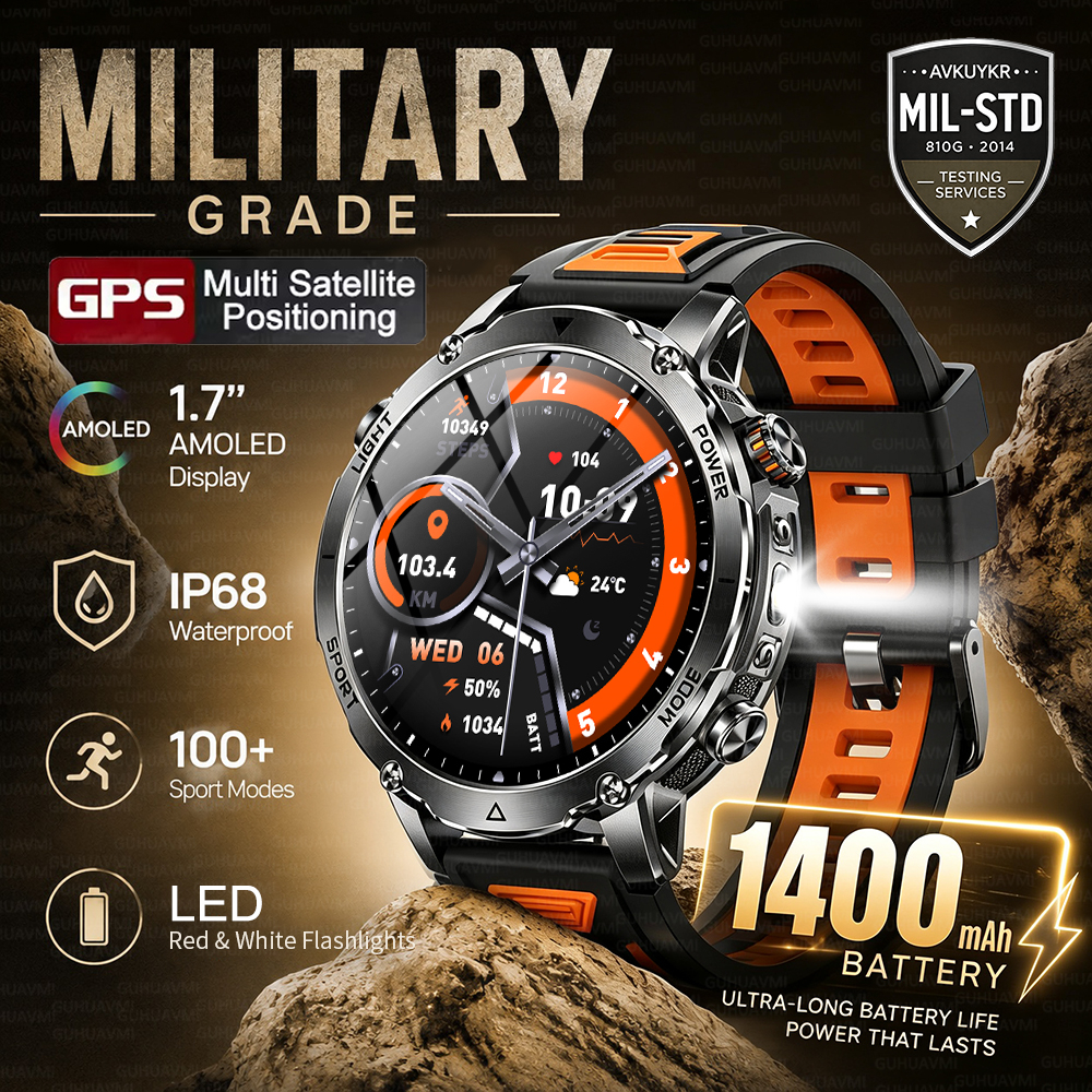 2026 New GPS Tracker 1400mAh S - Smartwatch Rugged Watches For Men 评论和价格