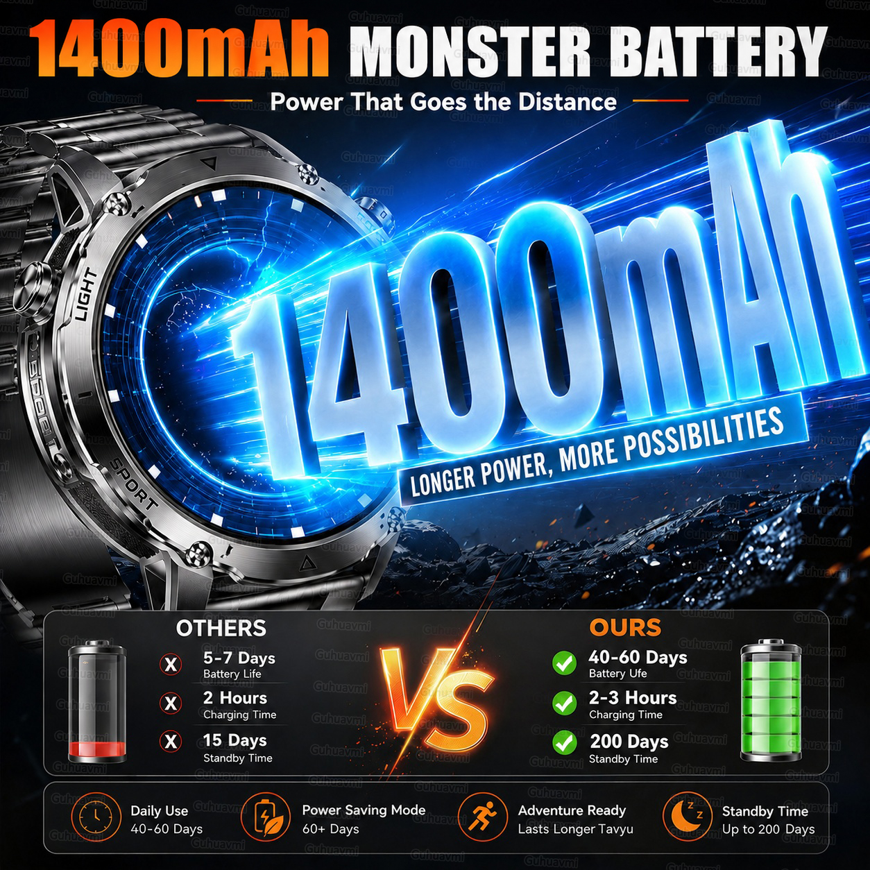 2026 New GPS Tracker 1400mAh S - Smartwatch Rugged Watches For Men 评论和价格