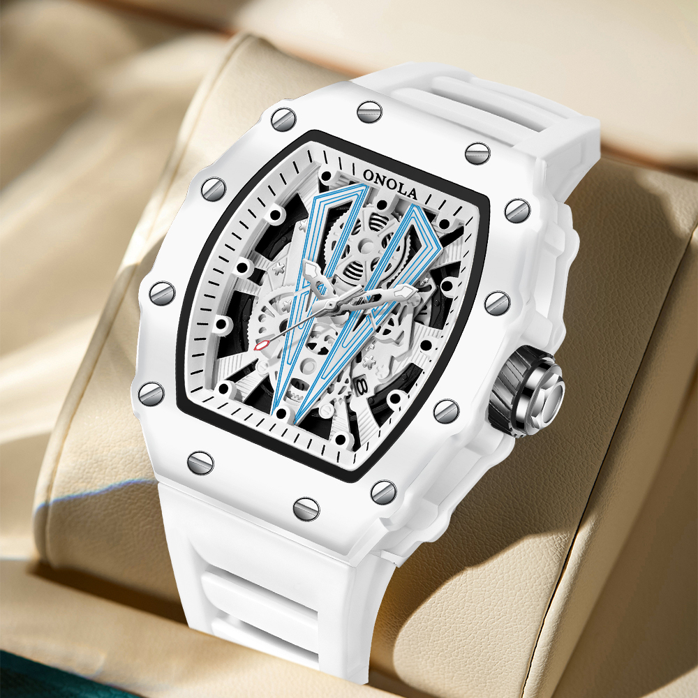 ONOLA Tonneau Mens Watch Fashi - Silicone Sport Band 评论和价格