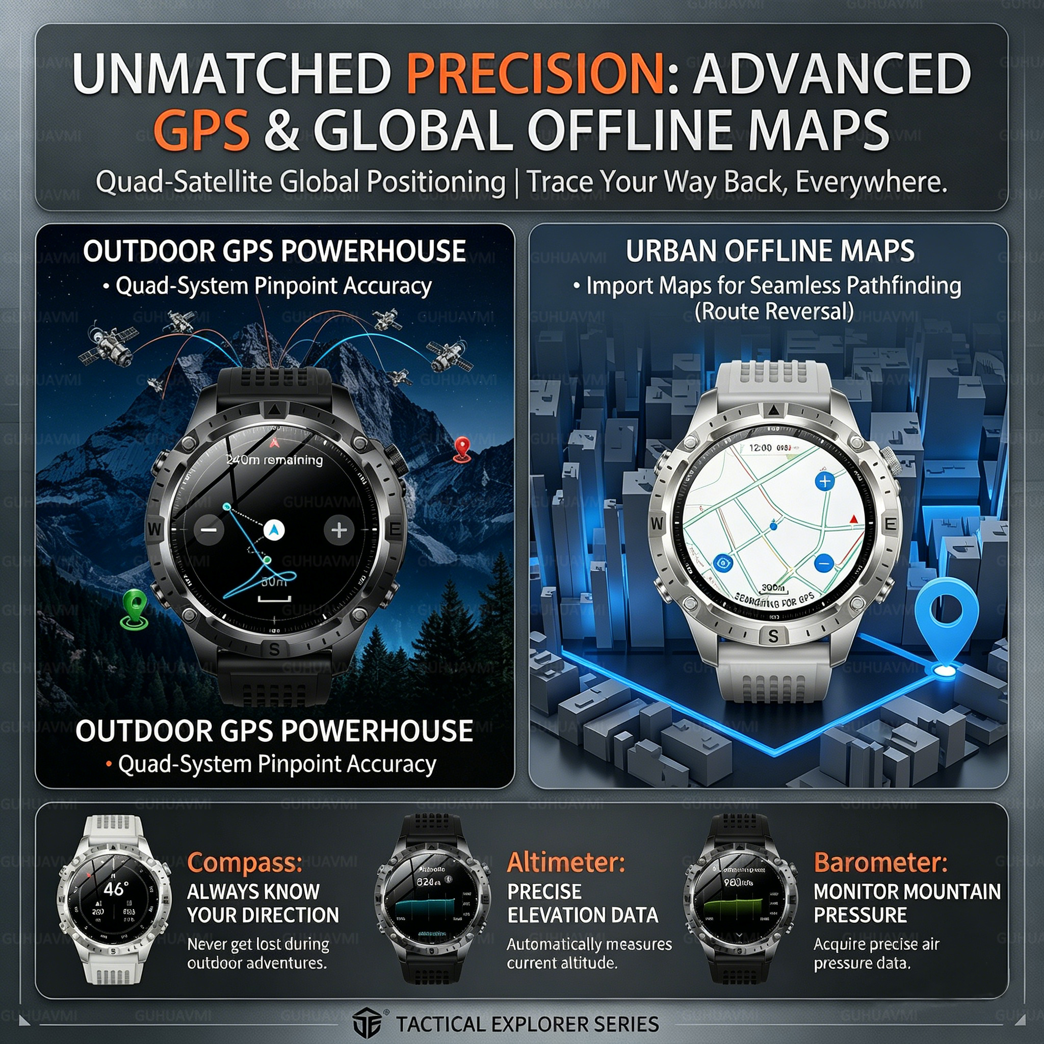 New Men Army grade Built-in GP - Smartwatch Army Watches For Men 评论和价格