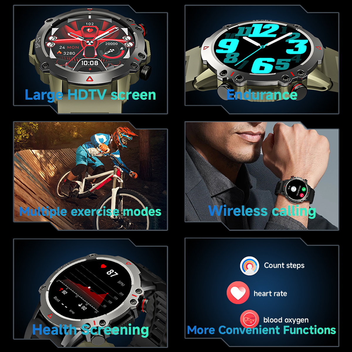 AMOLED SmartWatch Rugged Milit - Smartwatch Rugged Watches For Men 评论和价格