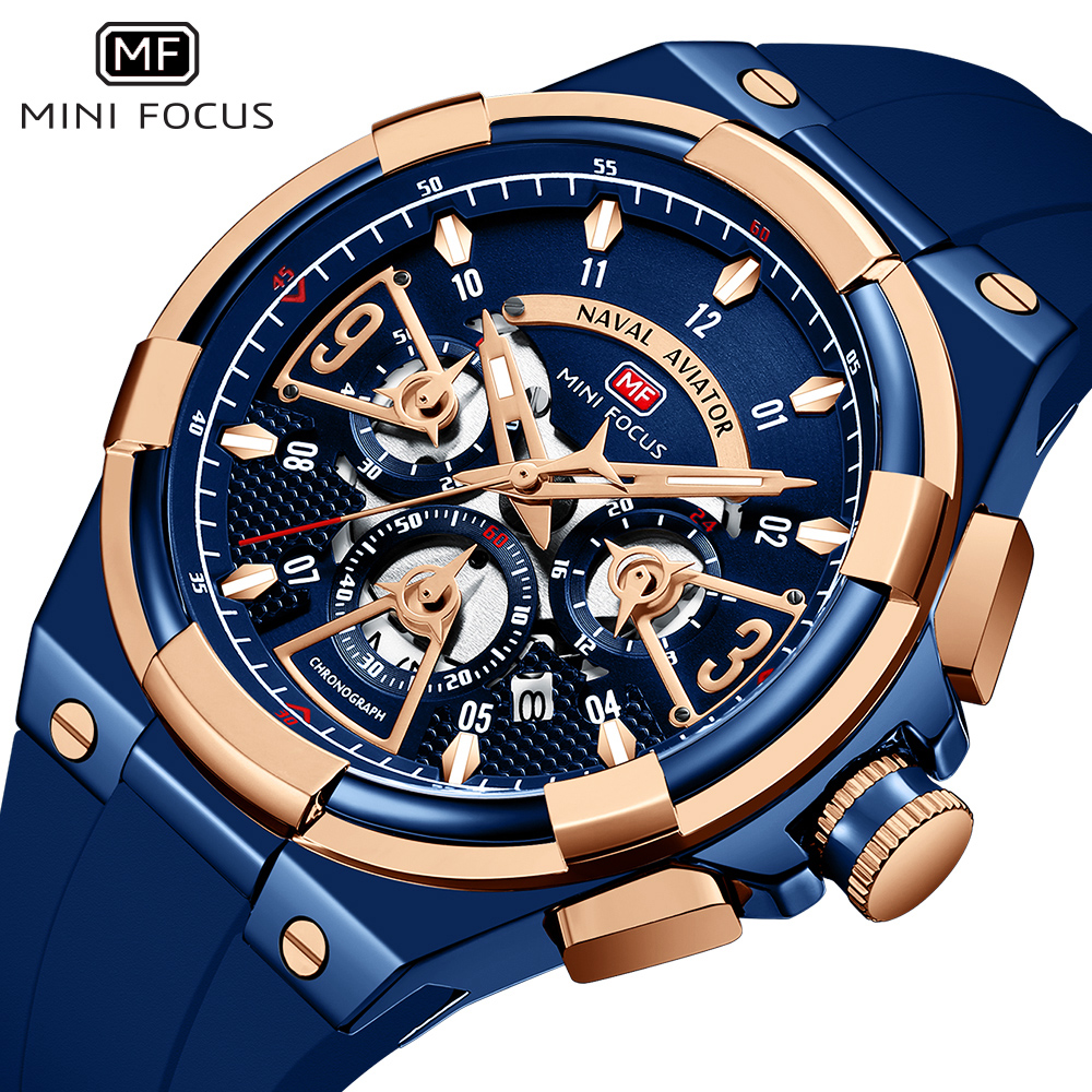 MINI FOCUS Mens Watches Brand  - Silicone Sport Band 评论和价格