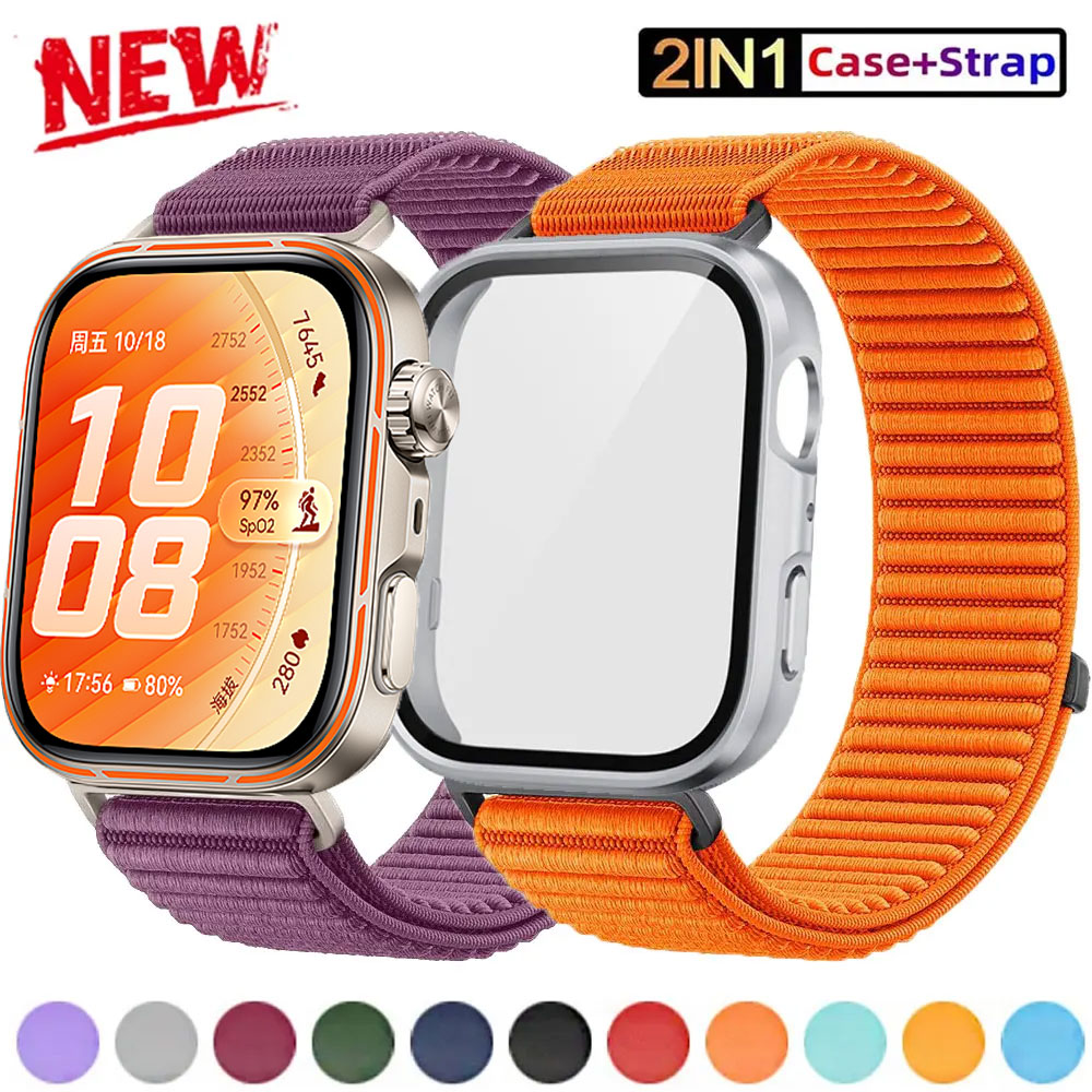 Tempered Glass Case+Sport Stra - Smartwatch Watch Huawei 评论和价格