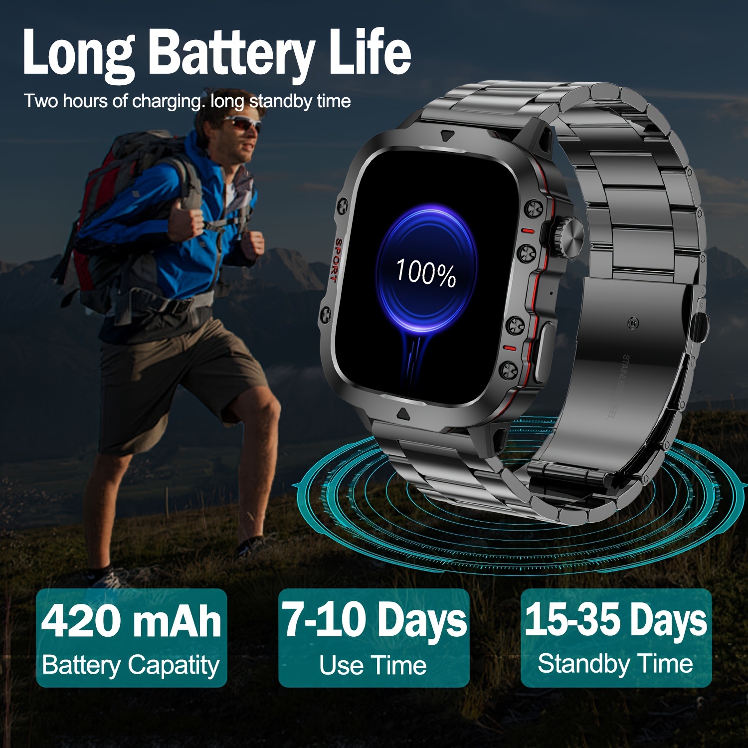 Rugged Military SmartWatch Men - Smartwatch Rugged Watches For Men 评论和价格
