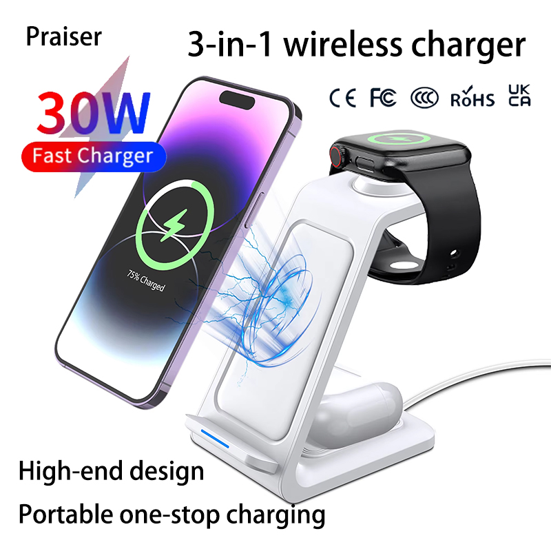 15W 3 in 1 Wireless Charger St - Watch 7 Smartwatch Iphone 评论和价格